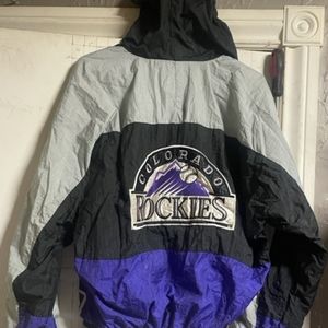 Vintage Colorado Rockies Hooded Full Zip Jacket size small